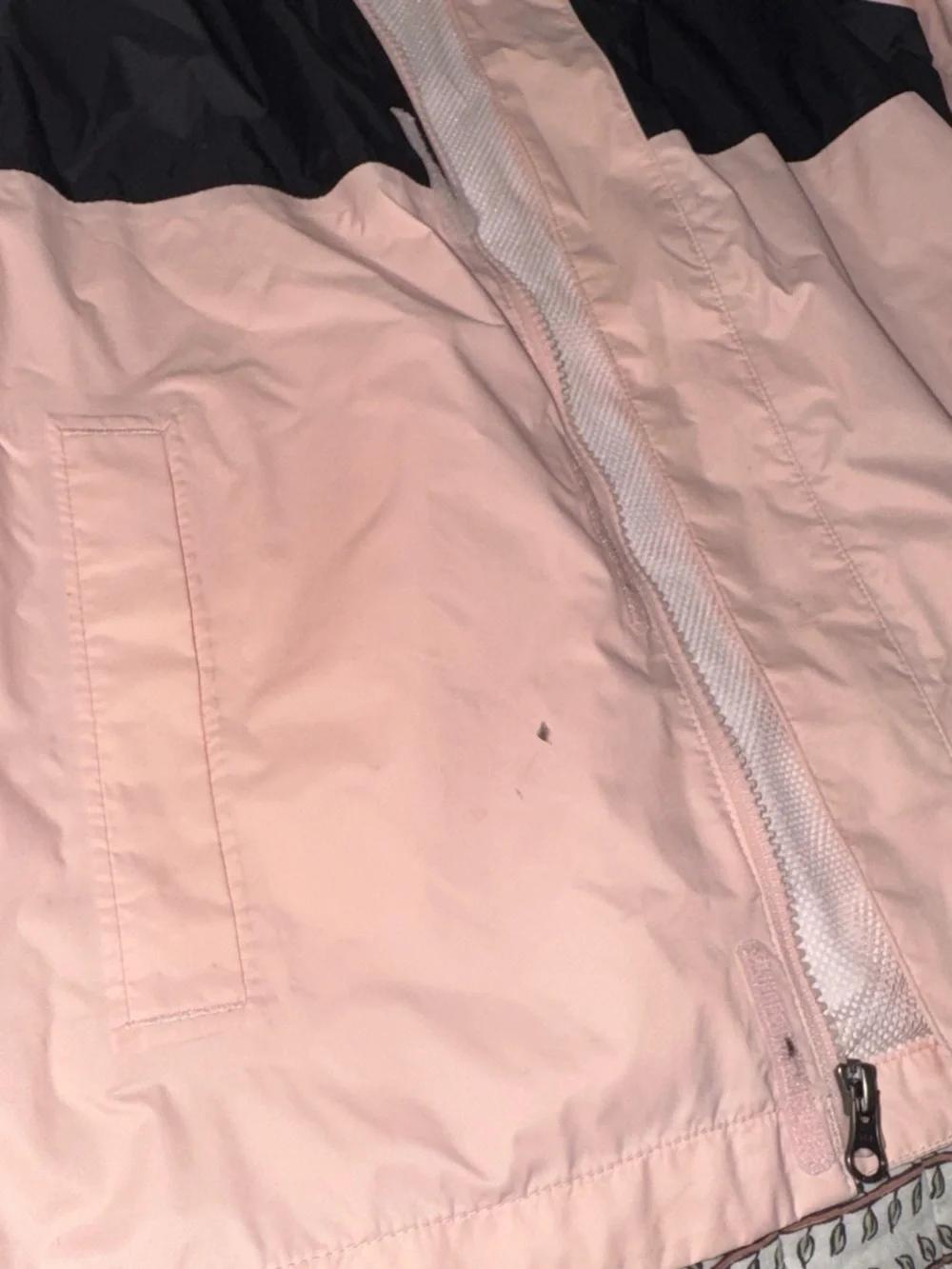 The North Face Light Pink and Black Hooded Shell Jacket